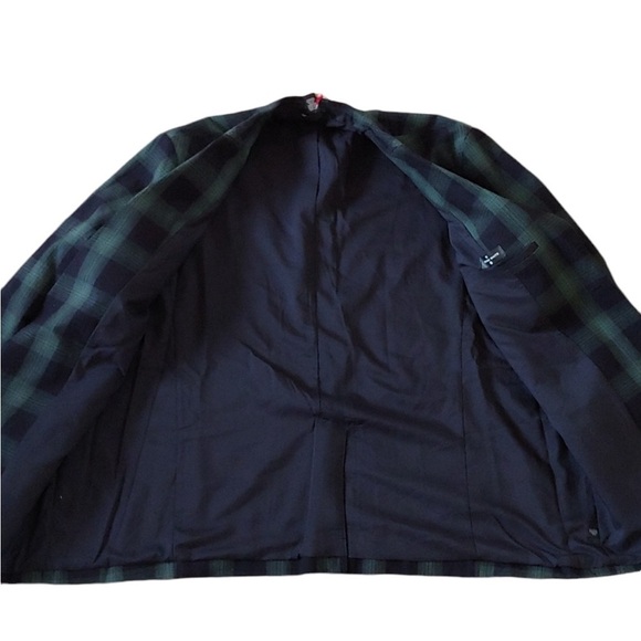 Houston White Mens Fun Green and Black Ombre Plaid Casual Dressy Blazer Size XXL - Picture 8 of 11